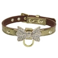 thumbnail image 1 of Joyería brillante del collar del collar del gato y de perro de la pajarita del diamante artificial del cuero lindo de lujo del diseñador, 1 of 5