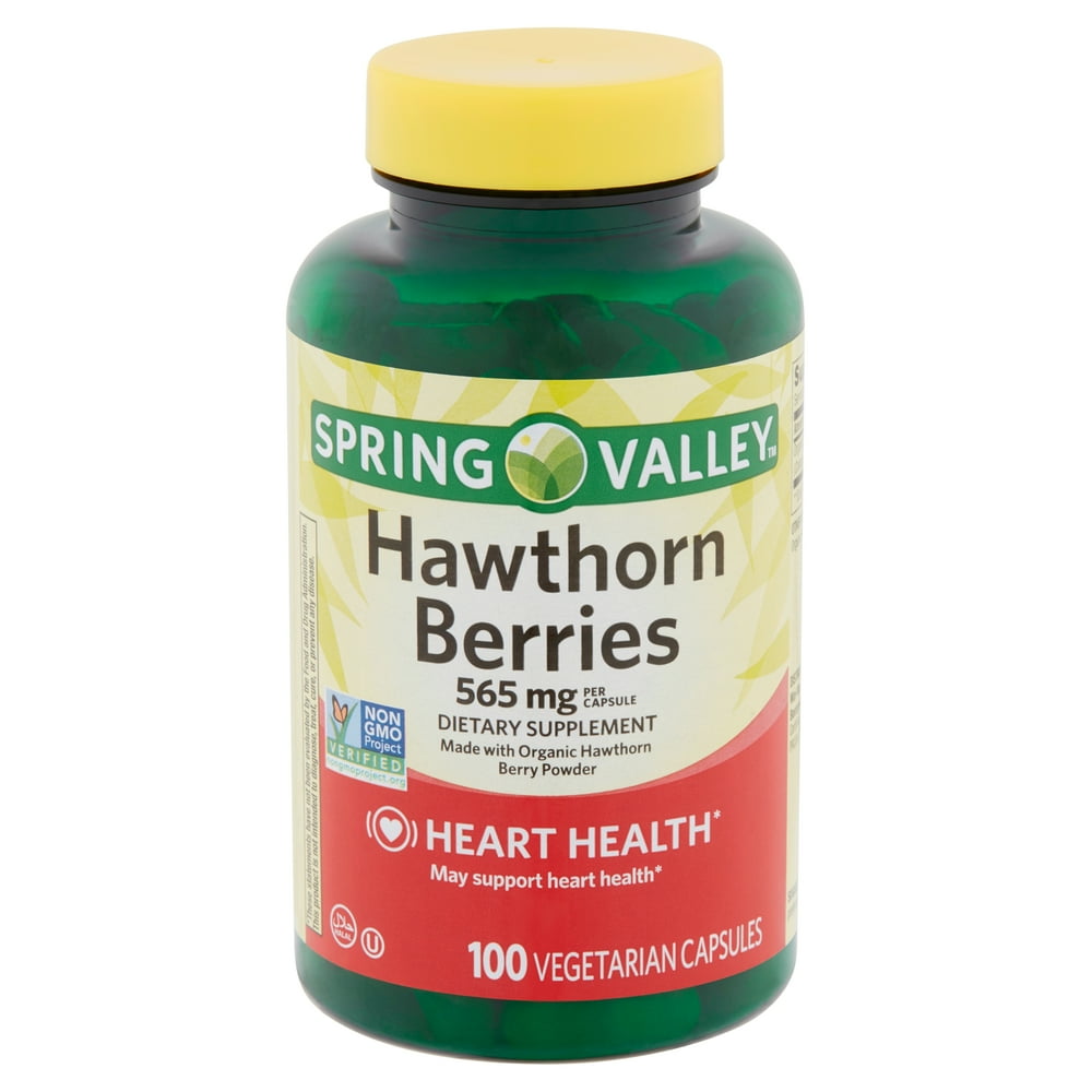 Spring Valley Hawthorn Berries Vegetarian Capsules, 565 mg, 100 count