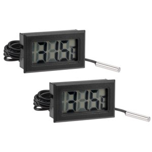 Unique Bargains -50 to 110 Degree 10K Digital Thermometer with 1m NTC Temperature Sensor Probe 2 Pack