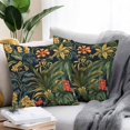 thumbnail image 3 of Outdoor Pillow Cover Vintage Tropical Flowers Set of 2 Waterproof Throw Pillowcases Red Yellow Flower Decorative Patio Furniture Pillows for Couch Garden Indoor & Outdoor Use, 3 of 9