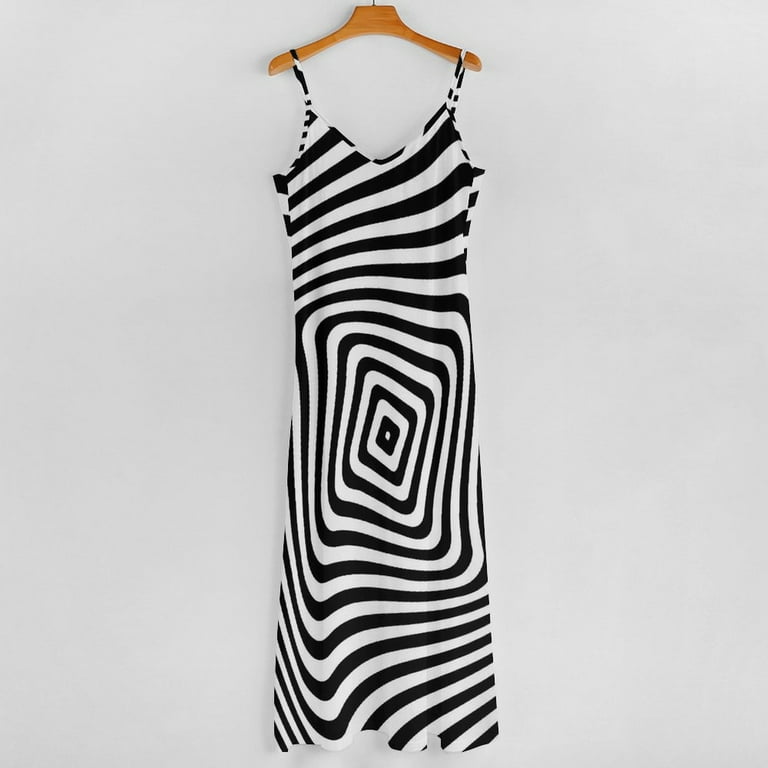 elegant black and white striped dress Ava Presley 40127 Prom Dress - White/Black main image 1