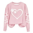thumbnail image 2 of BVOFAR Sweatshirts for Women Cute Heart Dog Paw Print Pullover Fall Crewneck Long Sleeve Tops Trendy Casual Sweatshirt 2024, 2 of 4