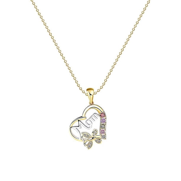 Collar Del Día De La Madre, Collar Con Colgante De Corazón De Amor, Regalo De Joyería Para Mamá Yuarrent AP005601-00