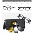 thumbnail image 3 of Square BIFOCAL Reading Glasses 4.00 + 3 Pcs Clip-on Magnetic Sunglasses Lenses Polarized Night Vision Sunglasses Readers +4.00 for Women and Men, 3 of 6