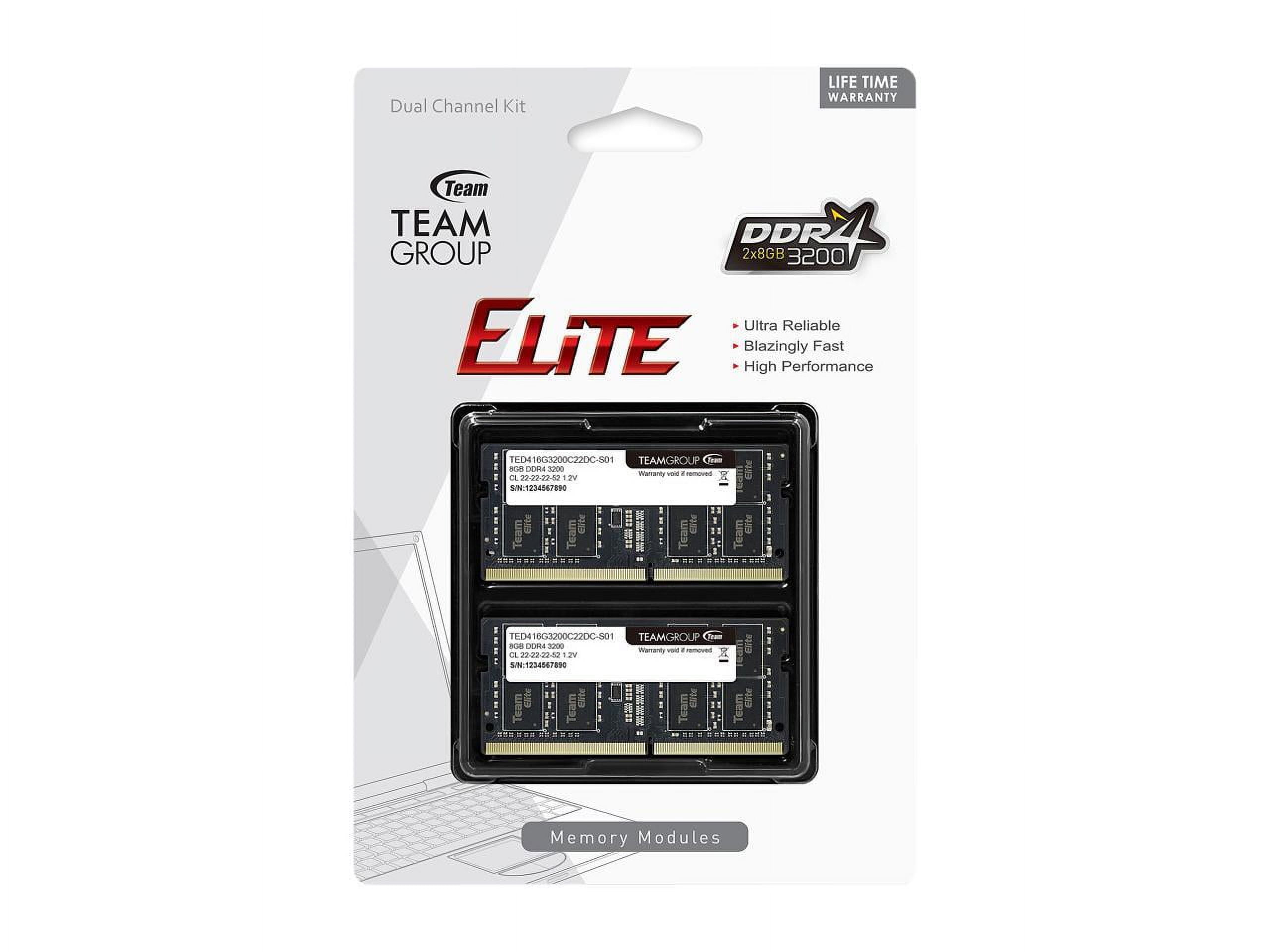 TEAMGROUP Team Elite 16GB (2 x 8GB) DDR4 3200 (PC4 25600) Laptop