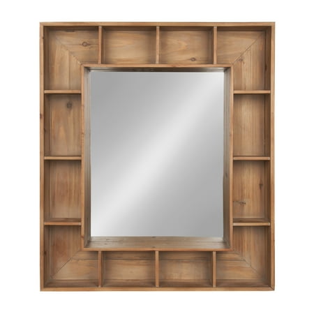 laurel kieren cubby framed kate rustic mirror storage wood