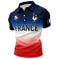 thumbnail image 2 of Mens Soccer Polo Shirt France Jersey Raglan Tops Short Sleeve Shirt for official Top for Football Casual Sports Fan Casual Tops Tee L, 2 of 3