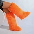 thumbnail image 3 of Women's Winter Fluffy Faux Fur Knee High Snow Boots Girls's Outdoor Plush Furry Long Boots, 3 of 3