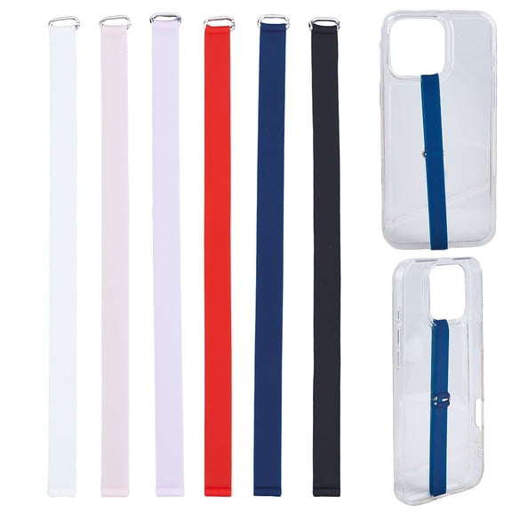 6pcs Reusable Silicone Phone Strap Grip Holder Elastic Universal Cellphones Hand Loops Grip Detachable Non-Slip Finger Holder