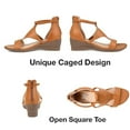 thumbnail image 4 of asdoklhq Women's Sandals Shoes,Summer New Plus Size Women's Zipper Round-Toe Wedge Sandals, 4 of 4