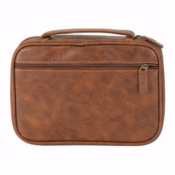 White Dove Designs 155925 Antique Leather Look Bible Cover, Saddle - Large