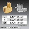 thumbnail image 2 of Boeray 2 piezas de latón de 1/8" NPT macho a 1/8" NPT hembra tubo de 90 grados Barstock Street Codo, 2 of 5