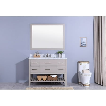 Legion Furniture 49 In Bathroom Vanity Warm Gray With Marble Top Legion Furniture 49 In Bathroom Vanity Warm Gray With Marble Top And Mirror