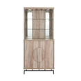 thumbnail image 5 of Home Source Grey Wash Bar Cabinet with Half Moon Handles and Metal Base, 5 of 5