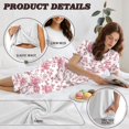 thumbnail image 6 of DISNIMO Floral Printed Women's Short Sleeve Pajama Sets Soft Lounge 2 Piece Pjs Set Round Neck Tops and Capri Pant Sleepwear with Pockets, M, 6 of 7