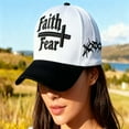 thumbnail image 1 of Hat Faith Over Fear Baseball Cap Inspirational Hat for Daily Wear(White,1Pcs) Rkxzt, 1 of 5