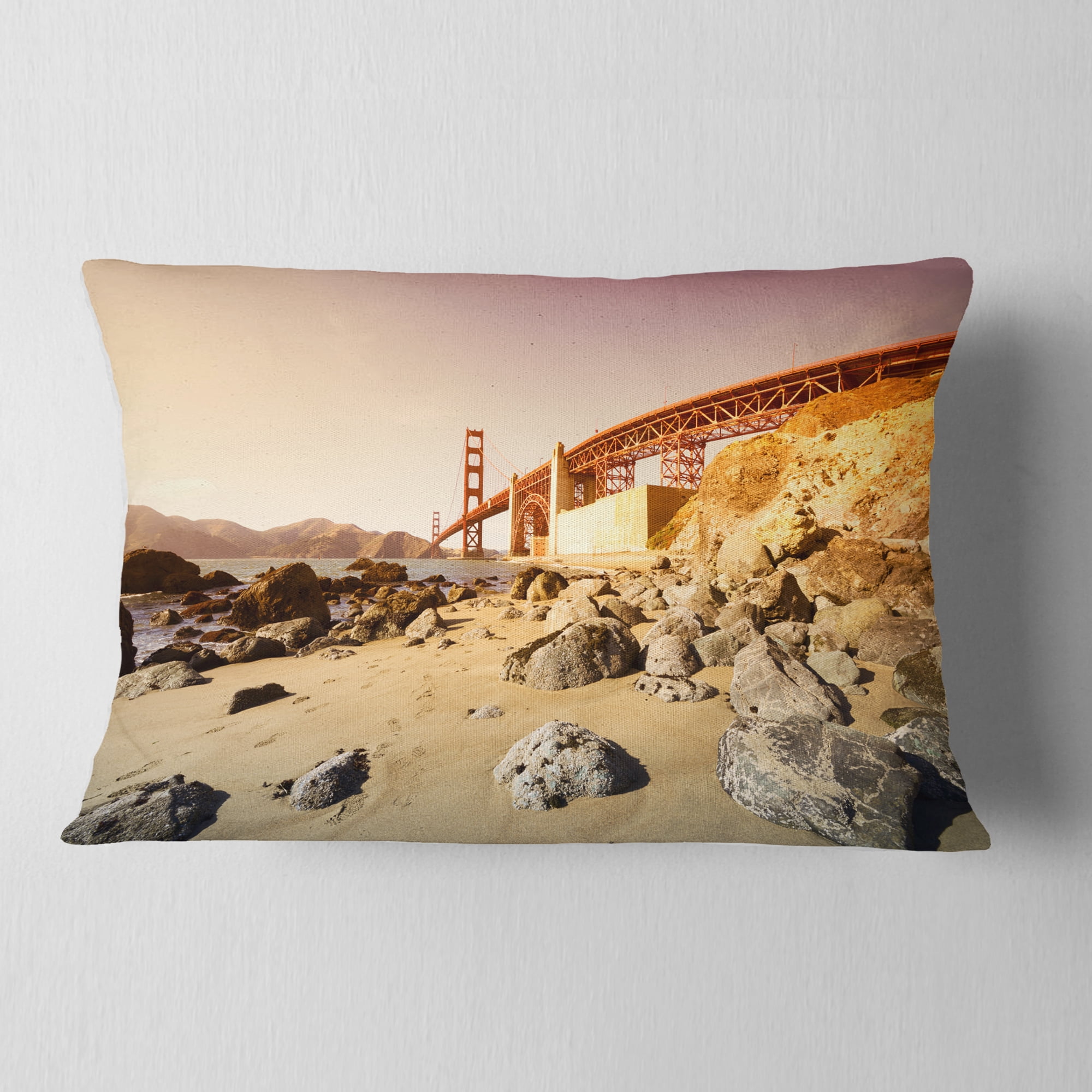 Designart 12" x 20" Multi-color Polyester Throw Pillow