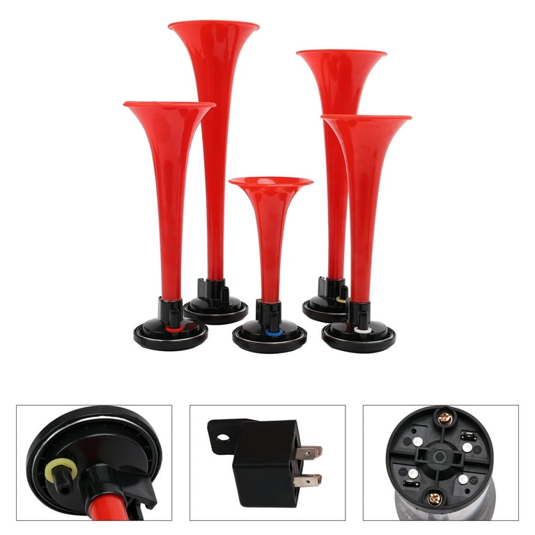 FARBIN Musical Air Horns Plays Dixieland Melody Music Horn Dixie Air Horn  Multi-frequency Sound Five Trumpet Dixie Truck Horn with Compressor for Any