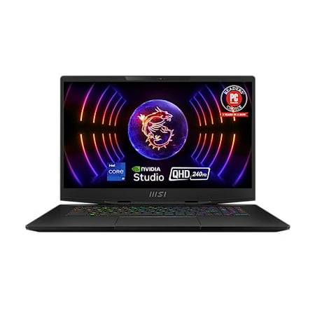 MSI Stealth 17 Studio Laptop: Intel Core i9-13900H, GeForce RTX 4070, 17.3" QHD 240Hz 3ms, 16GB DDR5, 1TB NVMe SSD, Thunderbolt 4, Cooler Boost Trinity+, Win 11 Home: Core Black A13VG-019US