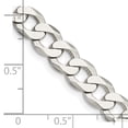thumbnail image 5 of Diamond2Deal 925 Sterling Silver 7.5mm Flat Curb Chain Bracelet for Men 7", 5 of 6
