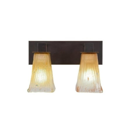 Apollo Bar - Apollo 2 Light Bath Bar Shown In Dark Granite Finish Glass Shade