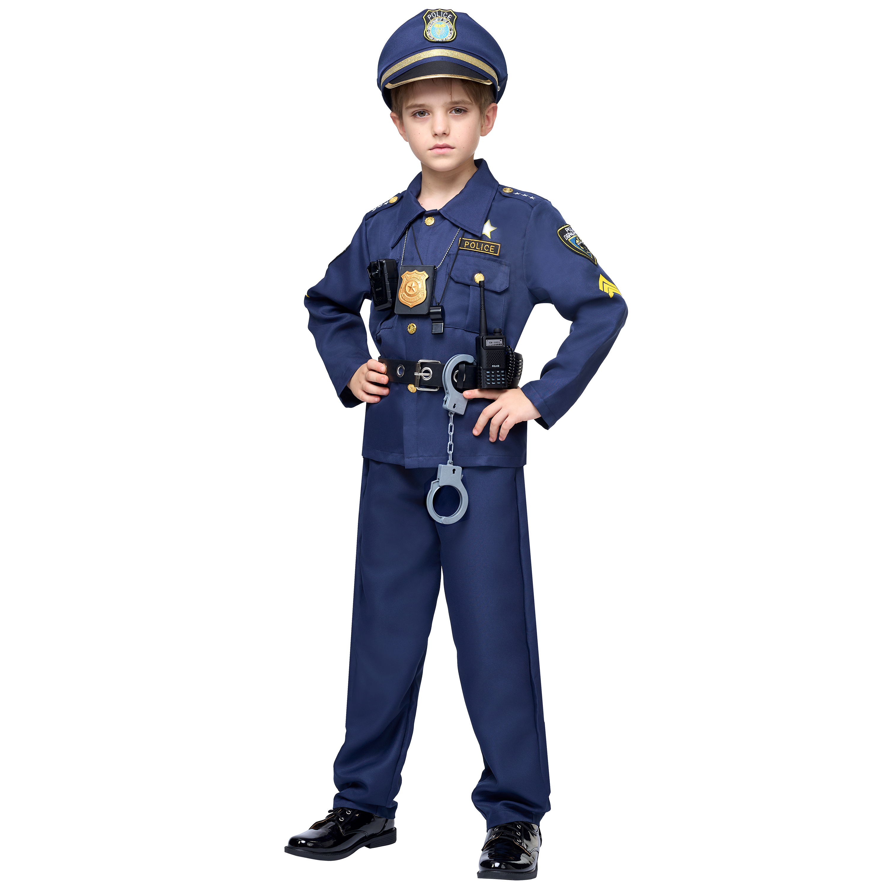 SYNCFUN Police Officer Boys Halloween Costume Set for 8-10 years