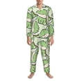 thumbnail image 4 of Kll Cute Crocodile Sleepwear Mens Flannel Pajamas,Long Cotton Pj Set, 4 of 9