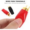 thumbnail image 3 of HUGFEGWE 5 Pairs 4 Gauge Strip Spade Terminal Spade Fork Adapters for Speaker Wire Cable CJB91-73430, 3 of 9