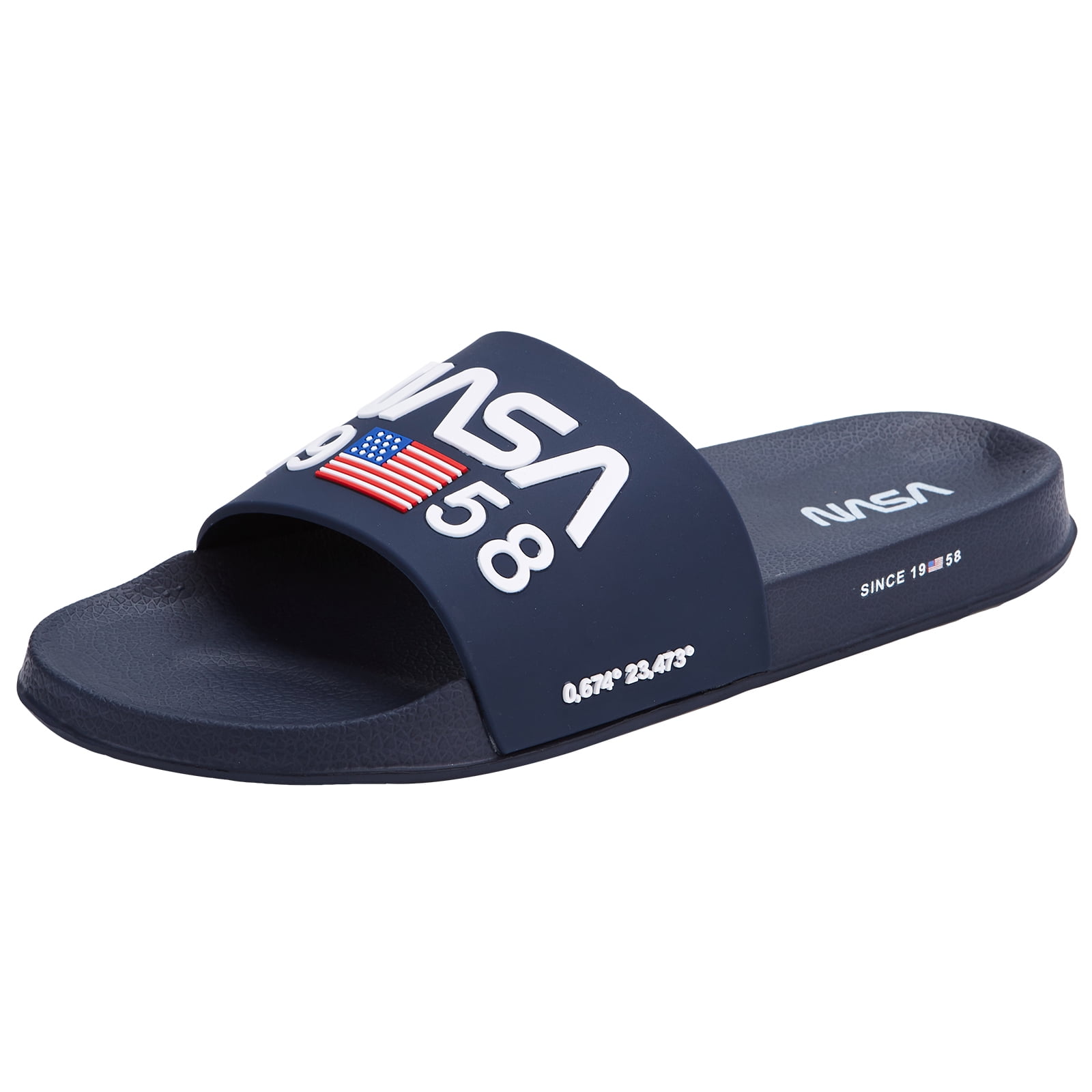 Moncler Rubber Sandals With Logo in Navy slides and flip flops Blue for Men Mens Shoes Sandals 