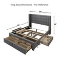 thumbnail image 3 of DG Casa Savoy Tufted Upholstered Wingback Panel Storage Bed Frame, King Size in Beige Fabric, 3 of 6