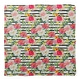 thumbnail image 4 of Bimba White Stripe & Grandiflora Roses Floral Printed Pure Silk Scarf Neck Wrap Summer Hair Bandanas For Women 40 x 40 Inches, 4 of 6