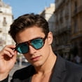 thumbnail image 4 of Oversized Blue Light Blocking Cycling Sunglasses 6.7" UV Protection Anti‑Glare Sports Eyewear Stylish Large‑Frame Flat Lens Glasses for Women Daily Outdoor Driving Green, 4 of 8