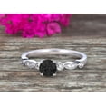 thumbnail image 4 of 1.50 Carat Art Deco Style Round Black Diamond Moissanite With Moissanite Diamond Ring on 10k White Gold Vintage Style, 4 of 5