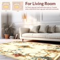 thumbnail image 2 of Flatwoven High Traffic Area Rug, Sophisticated Baroque Inspired Floral and Vine Motif Composition, Non Slip, Stain Resistant, Washable Area Rugs for Living Room, Bedroom(Beige, 4X6), 2 of 8