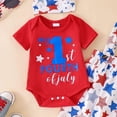 thumbnail image 4 of mgoYE Newborn Baby Boy Clothes Letter/Pattern Printed Romper Jumpsuits One Piece Infant Coming Home Outfit 3Pcs Clothing Set(Red,3-6 Months), 4 of 5