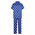 thumbnail image 4 of hotojiny Womens 2 Piece Pajamas Set Soft Button down Pjs Set Short Sleeve Shirts Sleepwear Lounge Sets with Long Pants, 4 of 6