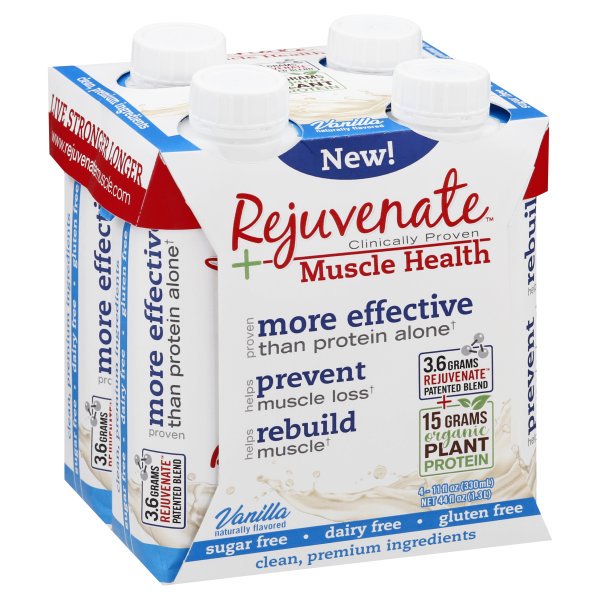 Rejuvenate Ready To Drink With Organic Plant Protein Vanilla 11 Fl Oz 12 Pk Walmart Com