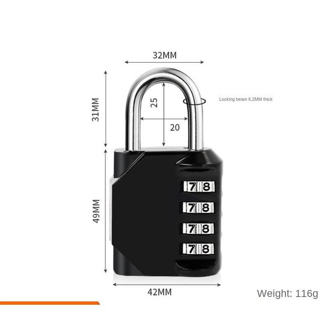 Candado de combinación para exteriores, 1 paquete, candado de combinación reiniciable de 4 dígitos resistente a la intemperie para gimnasio, escuela, portones, puertas