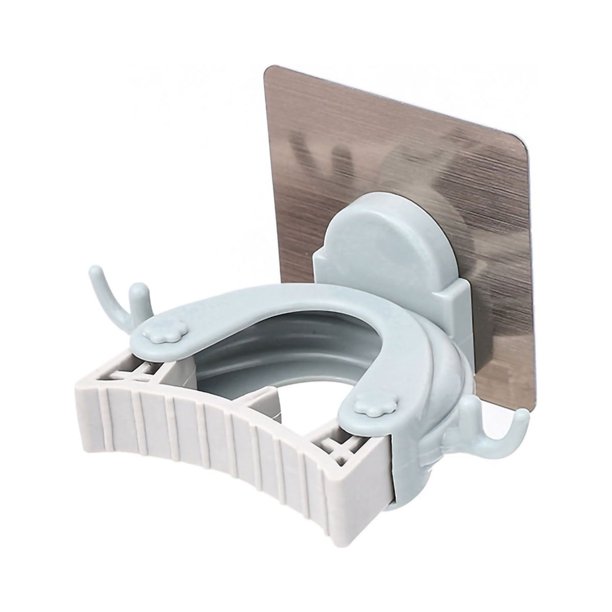 Soporte Para Fregona Clip Para Fregona De Montaje En Pared Soporte Para Escoba Soporte Para Baño Clip De Mopa De Plástico Montado En La Pared Adhesivo Estante De Almacenamiento ANGGREK Azul