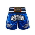 thumbnail image 2 of Sholeno Kids Boxing Trunks Boy Muay Thai Boxing Shorts Grappling Martial Arts Kickboxing Shorts Fight Blue XL/170, 2 of 2