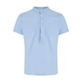 thumbnail image 4 of Men Shirts With Pocket Short Sleeved Shirt Casual Stand Up Shirts, 4 of 6