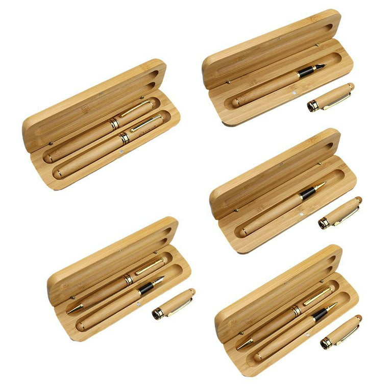  Jxueych 7 Pieces Bamboo Pens, Ultimate Set of