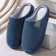 thumbnail image 2 of Laonim Men's Warm Closed Toe Home Plush Cotton Slippers, 2 of 8