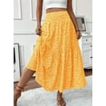 thumbnail image 2 of MORTTIC Women's Boho Floral Maxi Skirt - High Elastic Waist, Pleated A-Line Long Skirt for Summer Casual Wear, 2 of 5