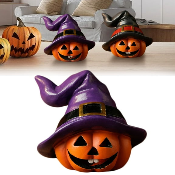 Halloween Decor - Desktop Dress Up - Decorative Item - Witch Hat Pumpkin Figurine – Halloween & Christmas Photo Prop Cute Table Décor & Craft Supply