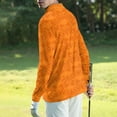 thumbnail image 4 of Homeyce Men's Golf Polo Shirts Long Sleeve Collared Shirts Casual Lightweight Outdoor Golf with Buttons Polo Tee Shirts Floral Print Quick Dry Tee,Orange 2XL, 4 of 4