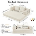 thumbnail image 2 of COOLHUT 78.7" W Combination Sofa, Sponge Floor Sofa, High Rebound Density Sponge Sofa Couch with Two Big Pillows, Six Forms Floor Sofa Couch Three Seats Sofa Bed for Living Room, Bedroom, Beige, 2 of 13