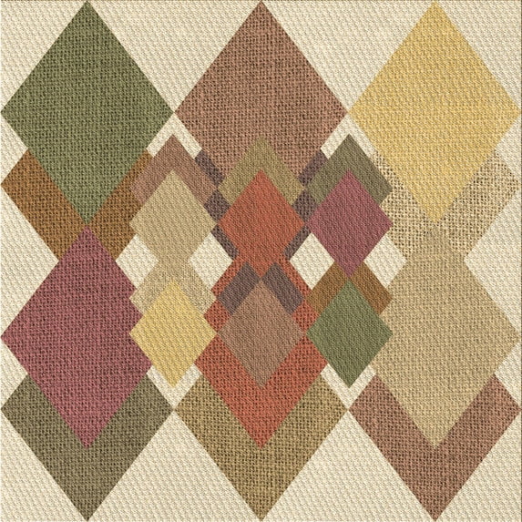 Ahgly Company Indoor Square Patterned Light Brown Area Rugs, 4' Square