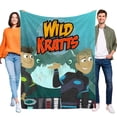 thumbnail image 1 of Wild Kratts anti-pilling, suave, ligera, esponjosa y acogedora de lujo para hogar y cocina – Perfecta para niños y adultos,120X150cm, 1 of 6