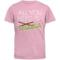 thumbnail image 1 of All You Need is Tequila, Not Love Pink Adult T-Shirt, 1 of 1